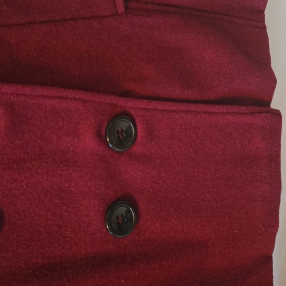 VINE & VALLEY BRAND WOMEN'S BURGUNDY PEACOAT SIZE MEDIUM - Picture 3 of 16
